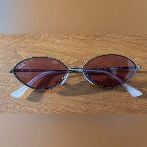 Ray-Ban Oval Sunglasses with Red Lenses